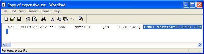 Figure 1: Copy of expensive.txt with XB plan selected